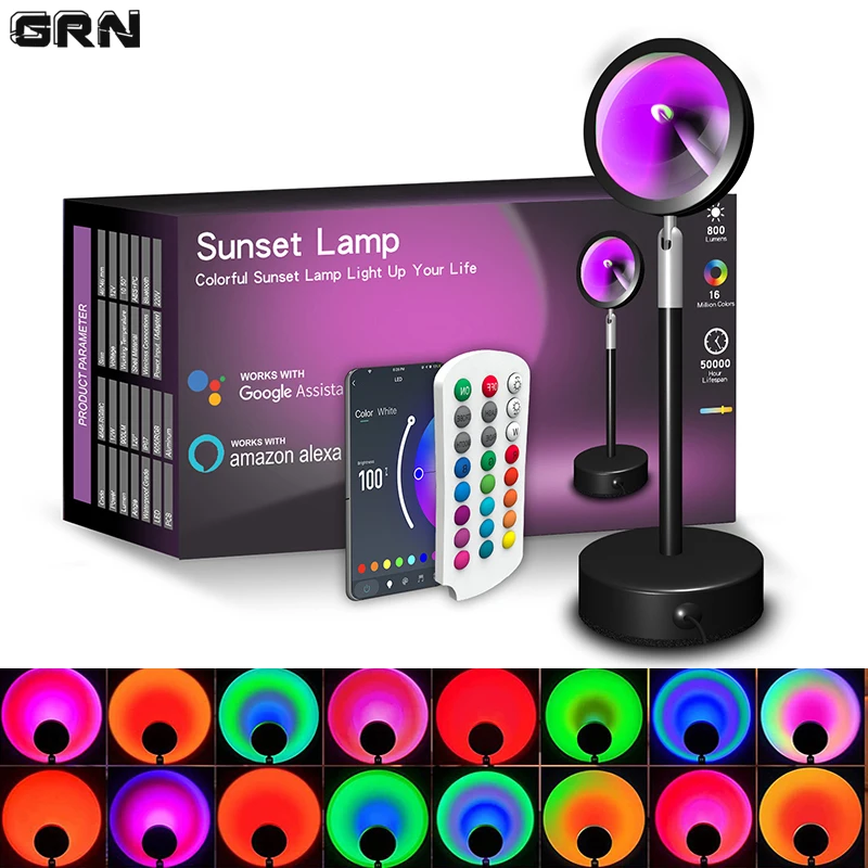 Smart Home Networking - Slimme Led Zonsonderganglamp Kleurrijke Veranderende Bluetooth-App