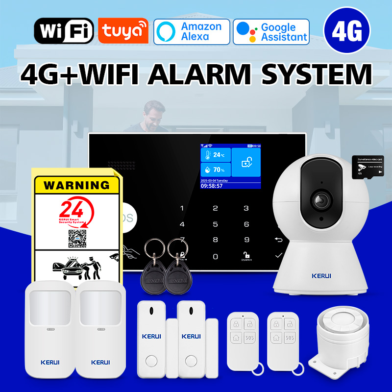 Smart Home Keyboard - KERUI WiFi + 4G Thuisalarm met