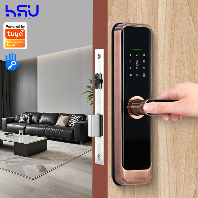 Smart Door Lock - Digitaal slim deurslot met code, houten