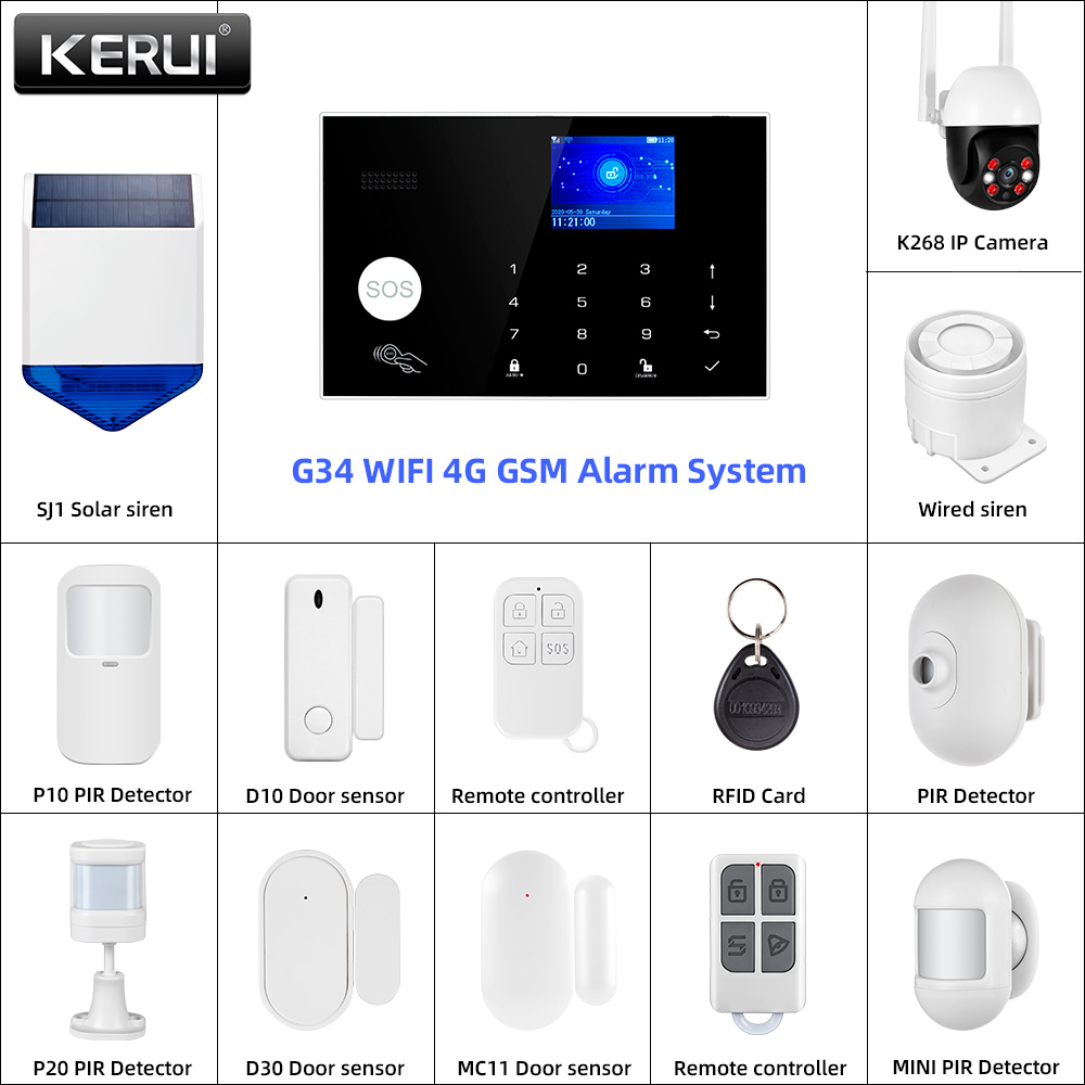 Smart Home Keyboard - KERUI G34 4G WIFI Alarmsysteempaneel met
