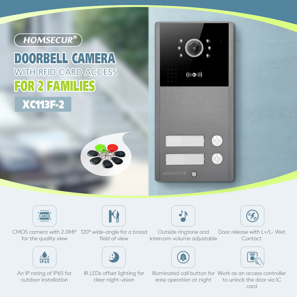Video Doorbell - 4 Draad XC113F-2 HD Outdoor Deurbel