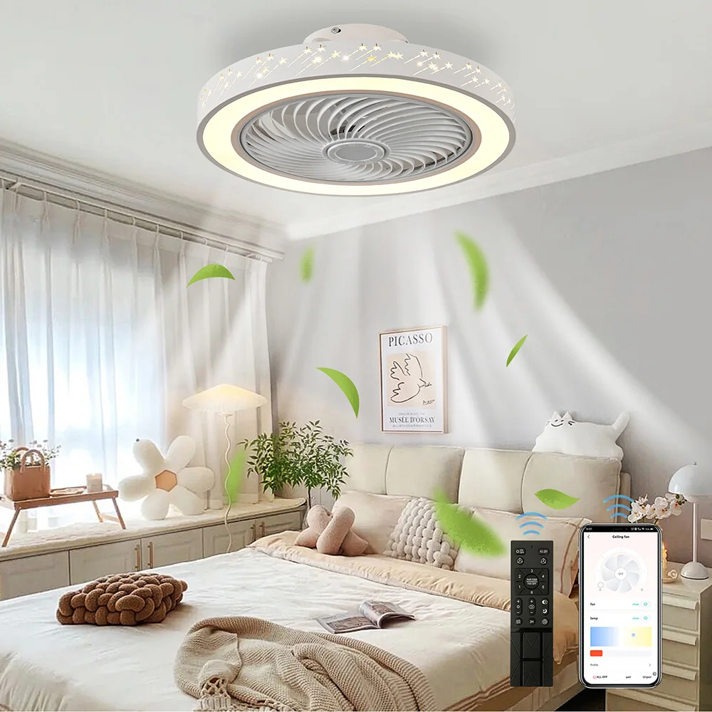 Smart Home Ventilation System - Slimme App Plafondventilator 46Cm Ventilatoren Met