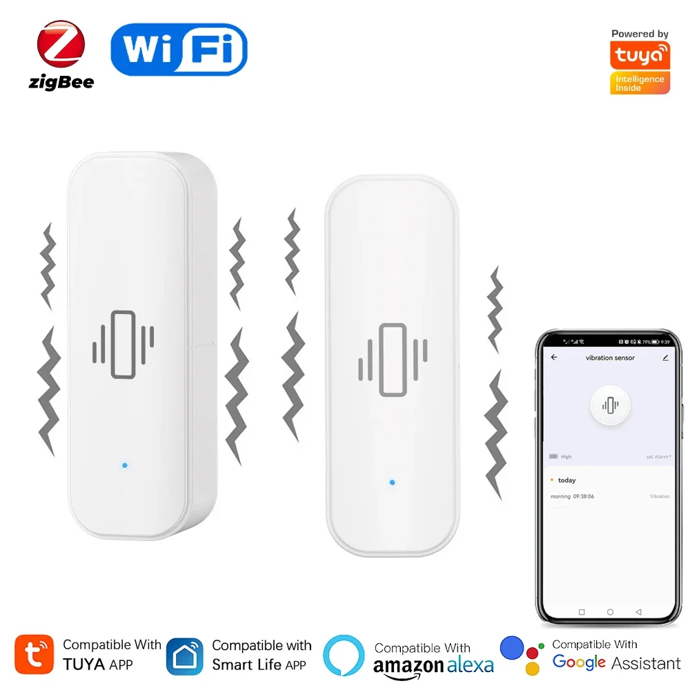 Smart Home Monitoring - Tuya Wifi/Zigbee Slimme Trillingssensor Smart Home