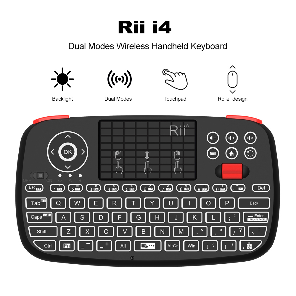 Smart Home Keyboard - Rii i4 Mini BT Draadloos Toetsenbord