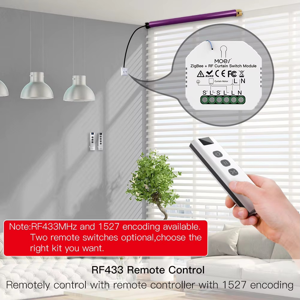 MOES ZigBee Smart RF433 Gordij - Curtain Motor recensie en prijs