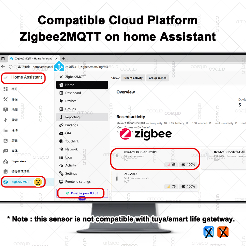 ZigBee slimme trillingssensor  - Smart Home Monitoring recensie en prijs
