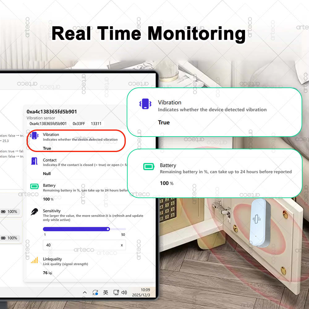 ZigBee slimme trillingssensor  - Smart Home Monitoring recensie en prijs