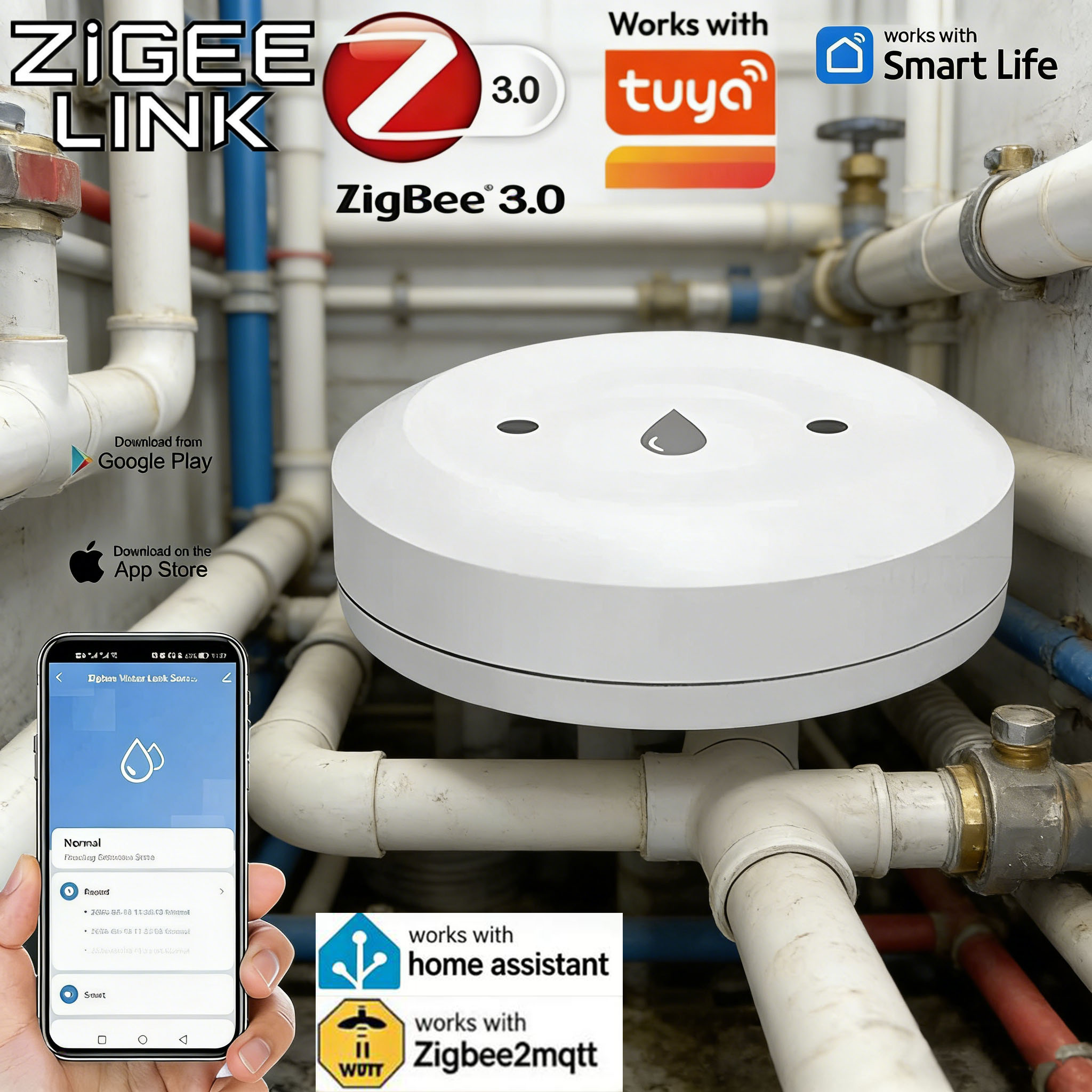 Voor Tuya Zigbee Smart Waterle - Smart Home Monitoring recensie en prijs