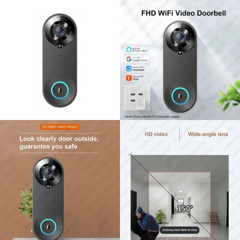 Kadonio 1080P WiFi Video Deurb - Video Doorbell recensie en prijs