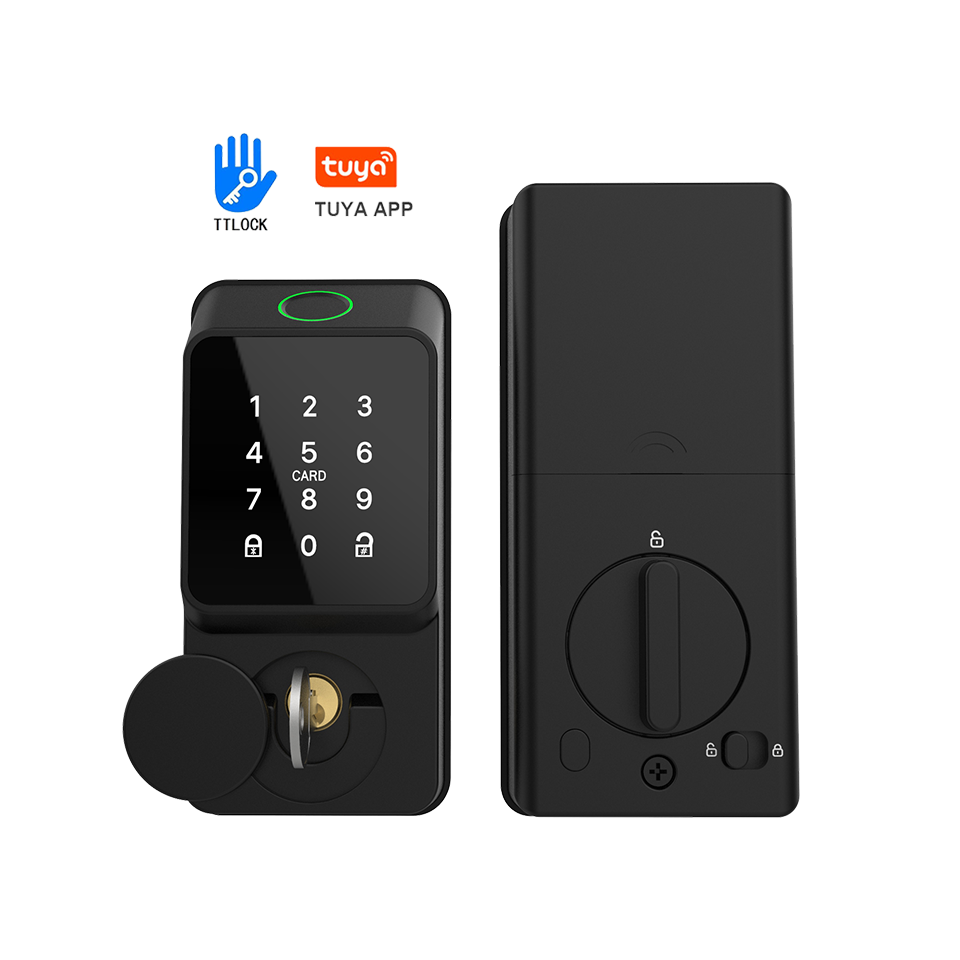 Zwarte slimme deuropening met  - Smart Door Lock recensie en prijs