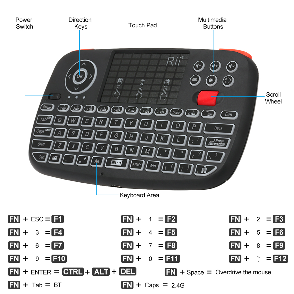 Rii i4 Mini BT Draadloos Toets - Smart Home Keyboard recensie en prijs